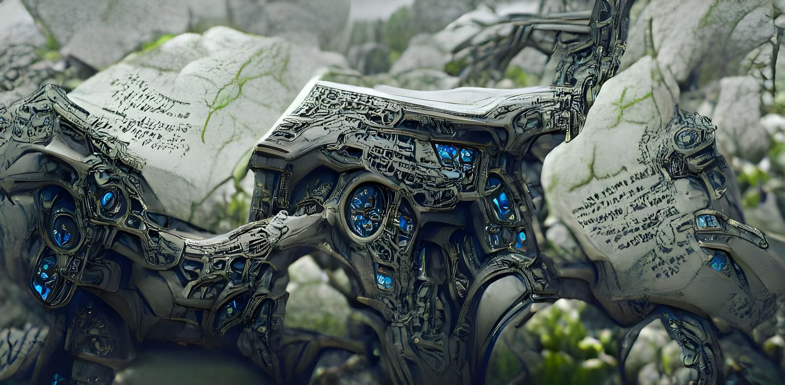 Colossal Robot Blueprint in Detailed 3D Render