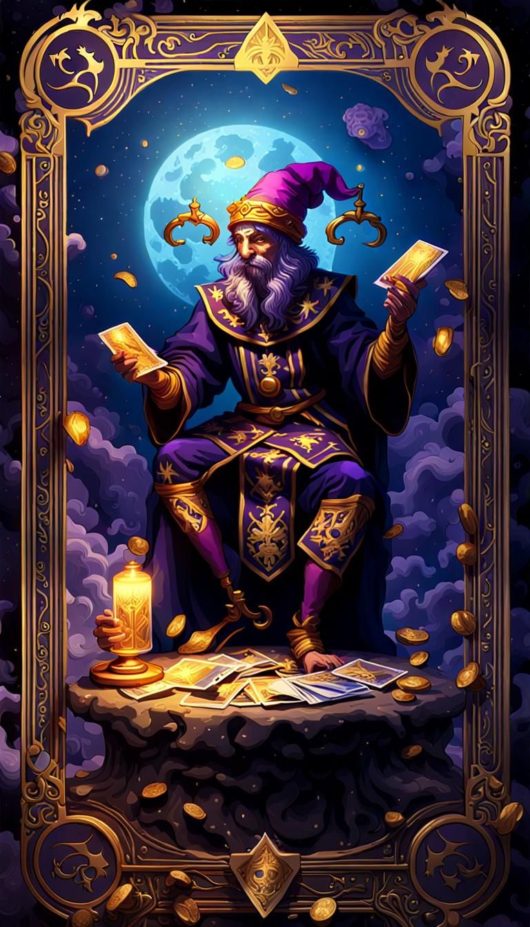 The Fool Tarot Card in Dark Fantasy Style