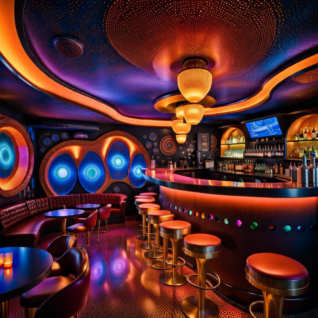 Sci-Fi Cocktail Bar Lounge in Eco-Futuristic Style