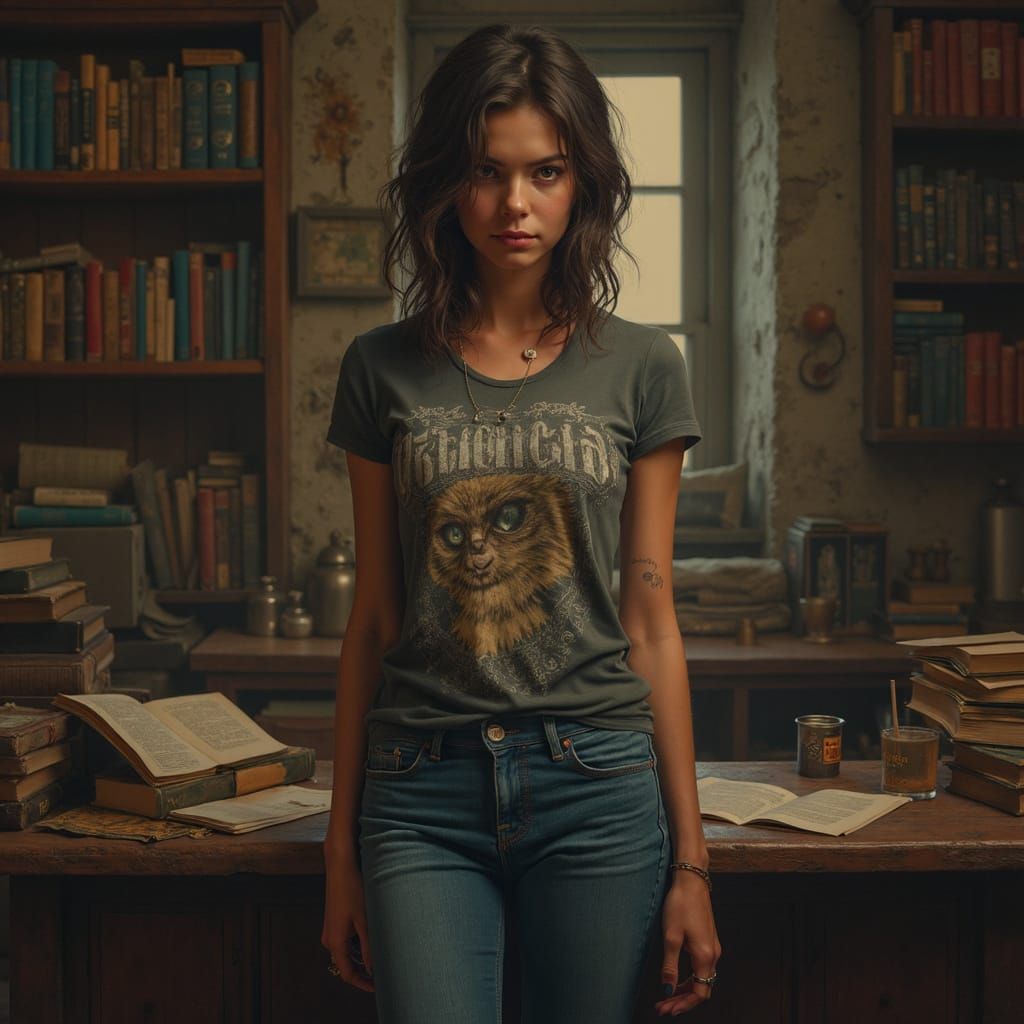 Vintage Room Portrait in Digital Painting Style