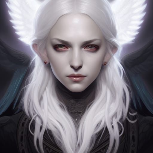Half-Angel, Half-Demon Portrait in Artgerm Style