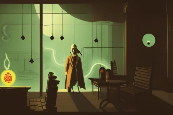 Atompunk Cafe with Cthulhu Architecture in Moscow