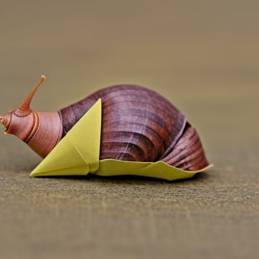Origami Garden Snail Papercraft in 8K