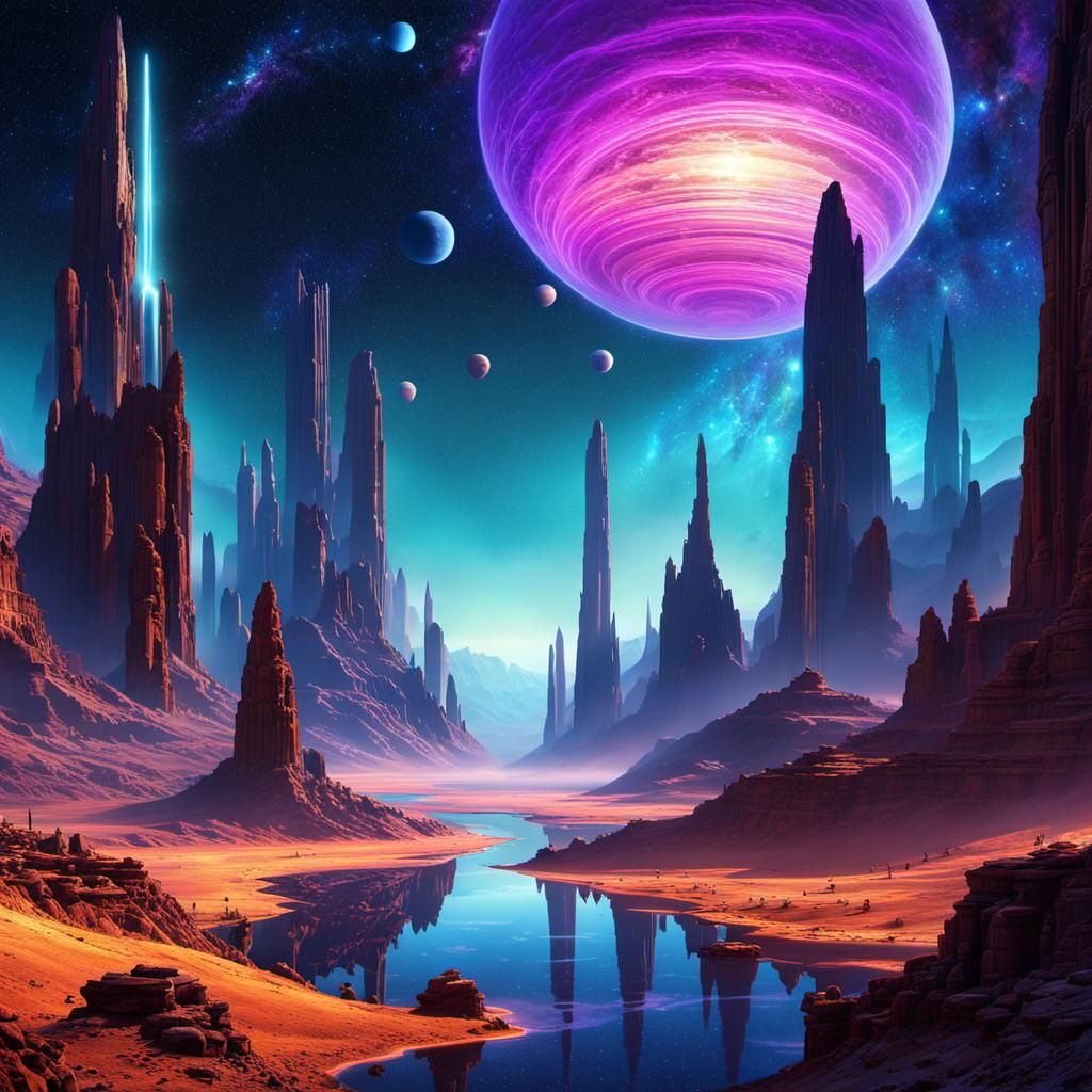 Futuristic Desert Civilization on Distant Planet