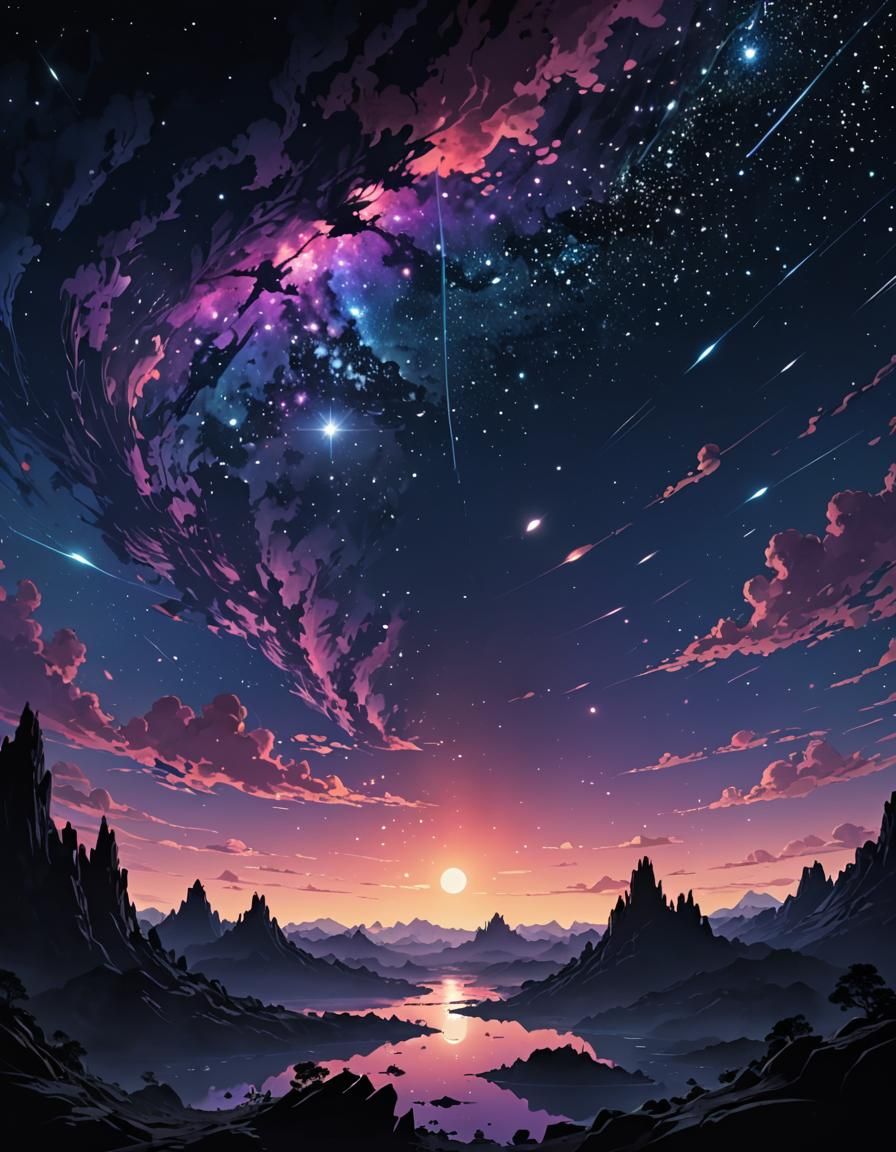 Cosmic Dark Matter Abyss in Digital Matte Painting