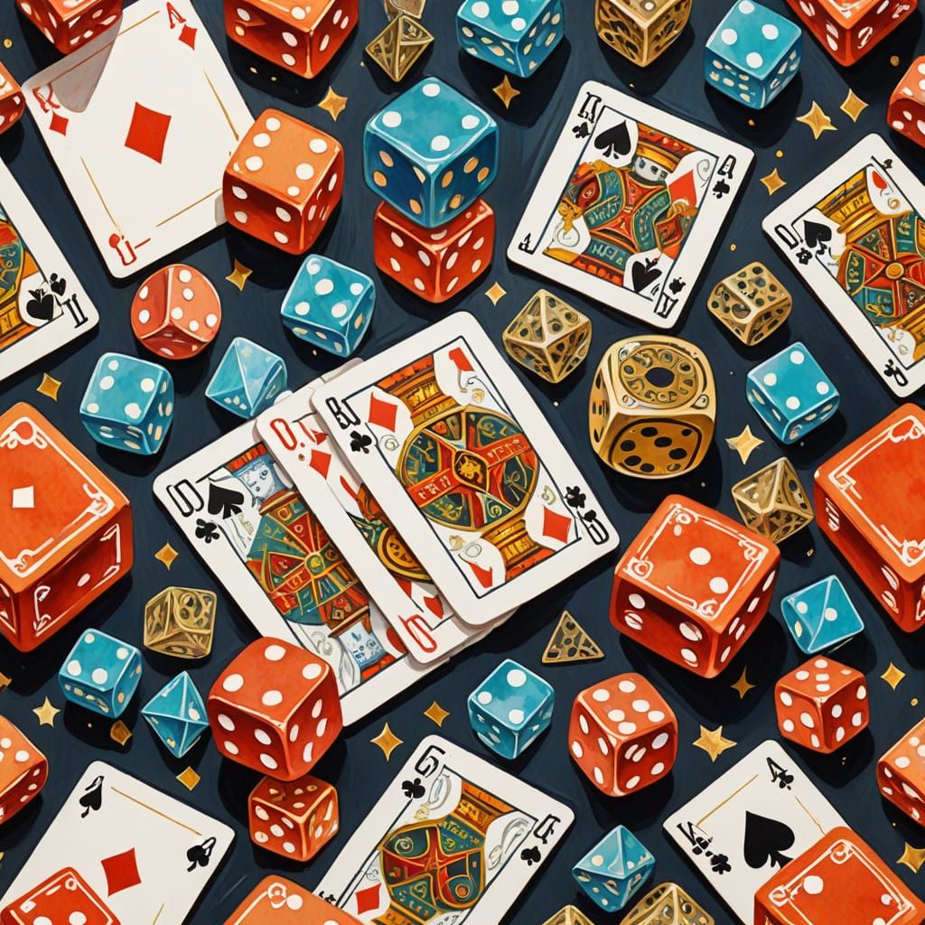 Gambler Sheet in Digital Watercolor Style