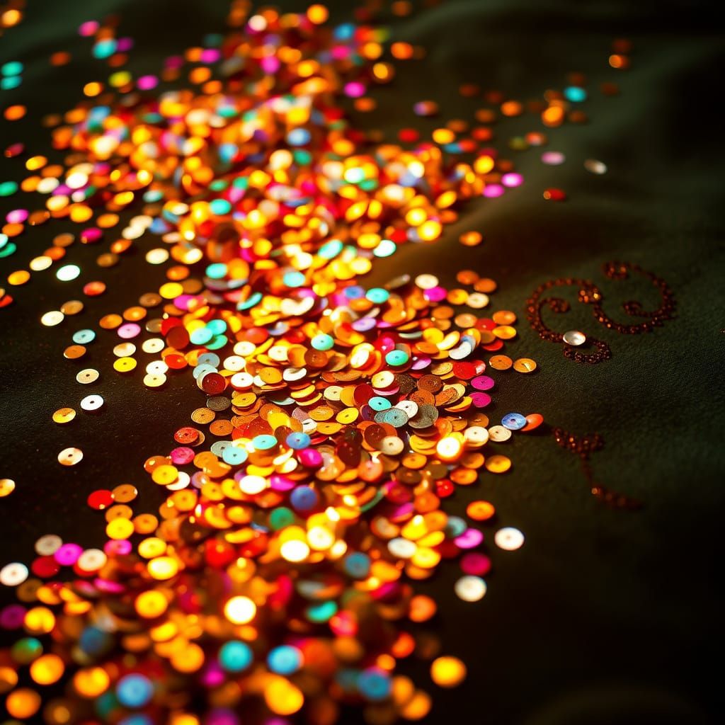 Luxurious Velvet Landscape with Shimmering Sequins