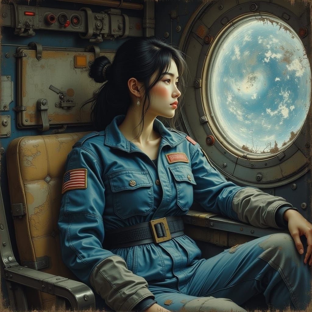 Looking out the window as the spacecraft comes in for a landing