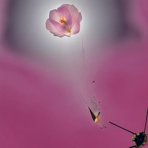 Satellite Seascape with Cherry Blossom Petal