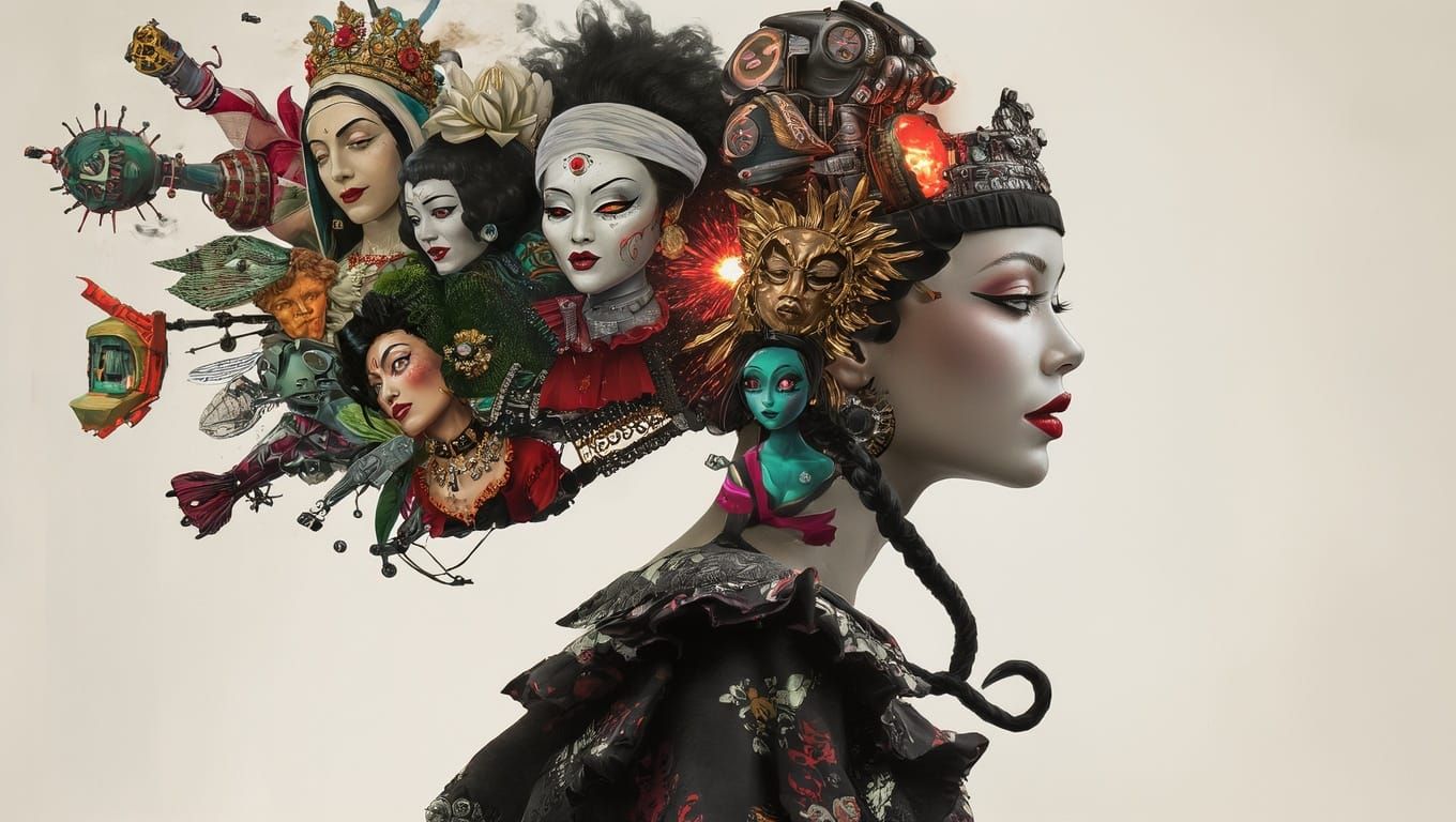 Eclectic Headscape in Chiaroscuro Lighting