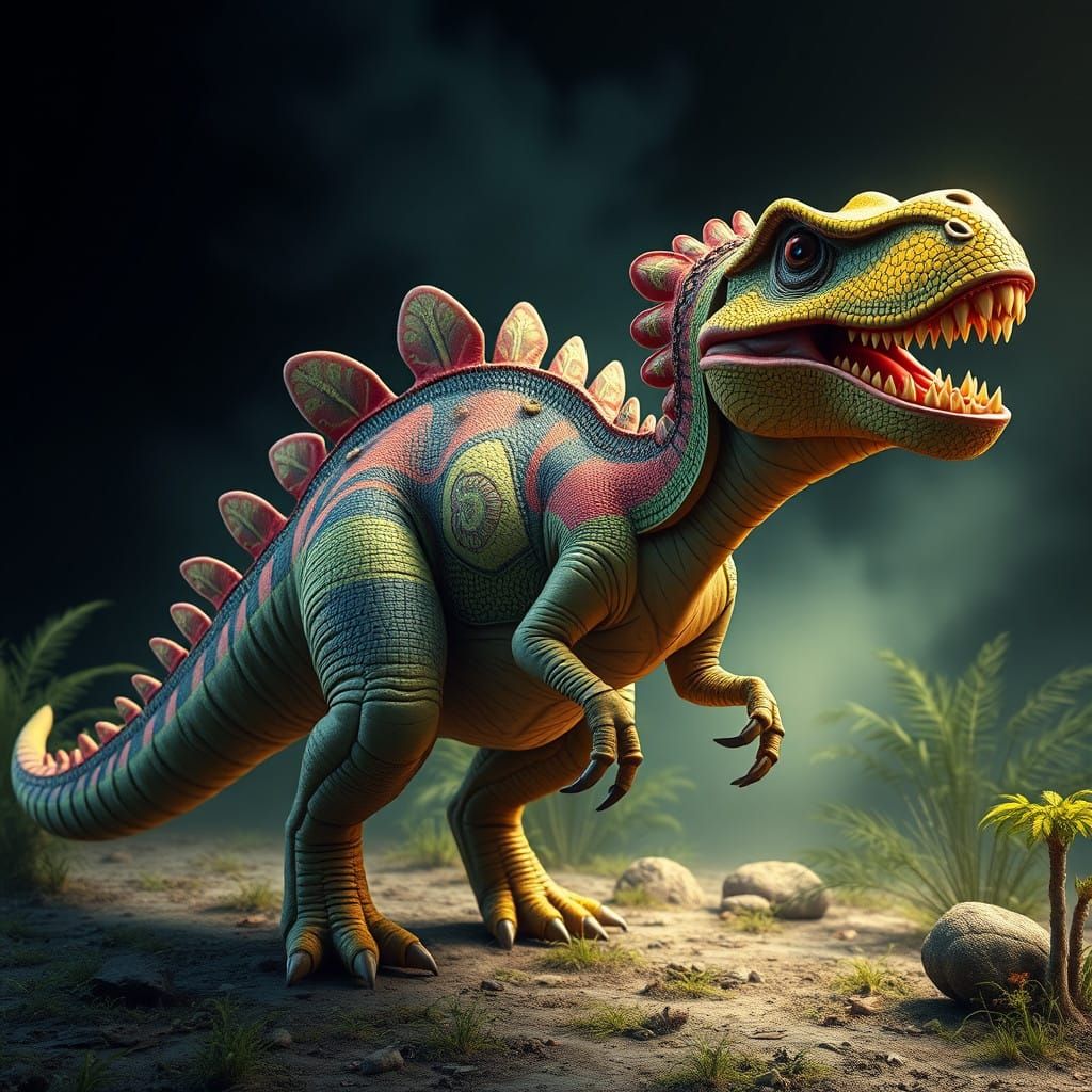 Surreal Dinosaur Creations in Vibrant Color Palette