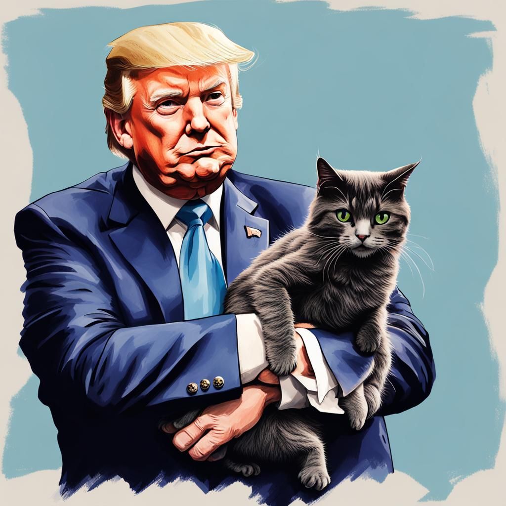 Donald Trump Holding a Cat
