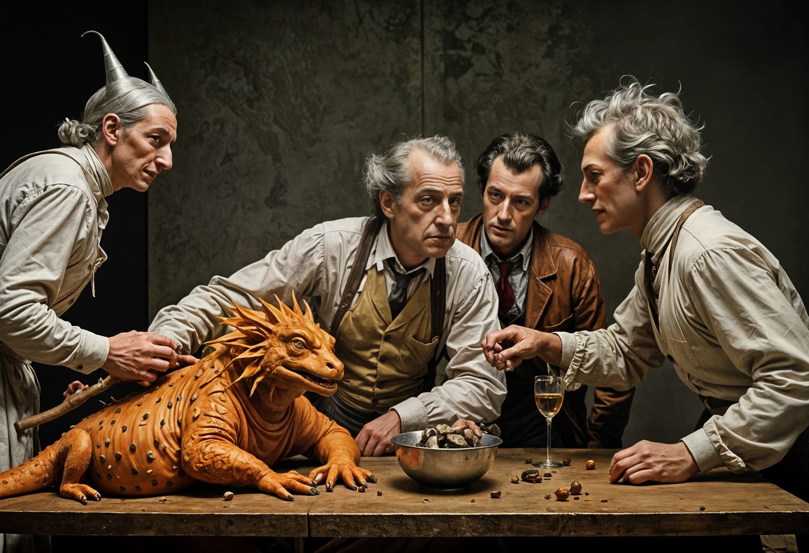 Art History Characters Party in Hyperrealism