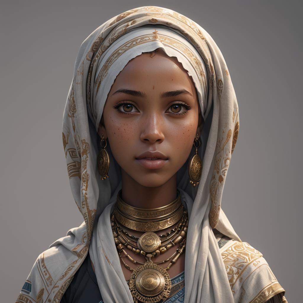 3D Anime Portrait of a Somali Woman