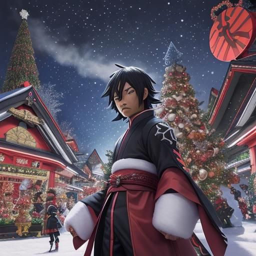 Black Samurai Versus Pokémon in Anime Christmas Town