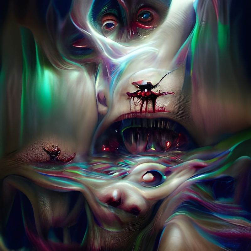Sinister Hallucination in Digital Painting Style