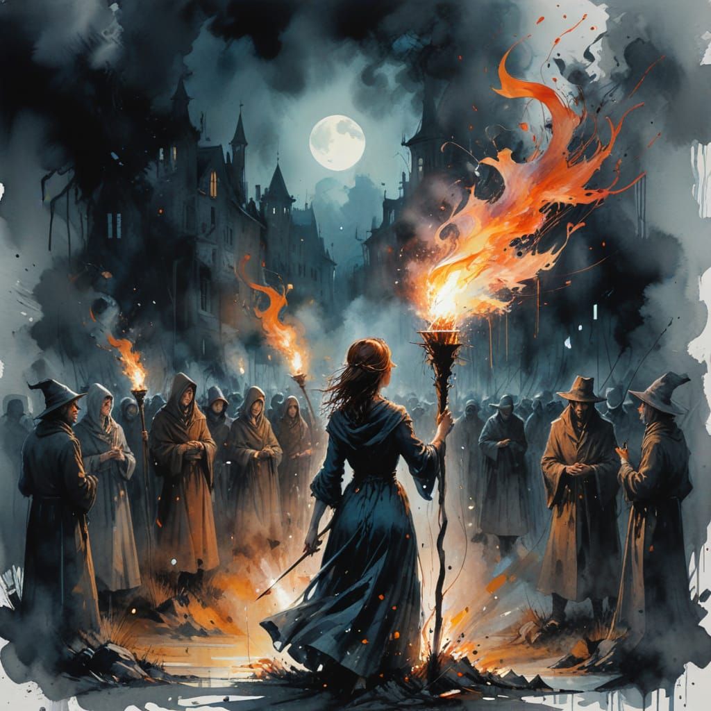 Witch Hunt: Torches Light a Dark Night