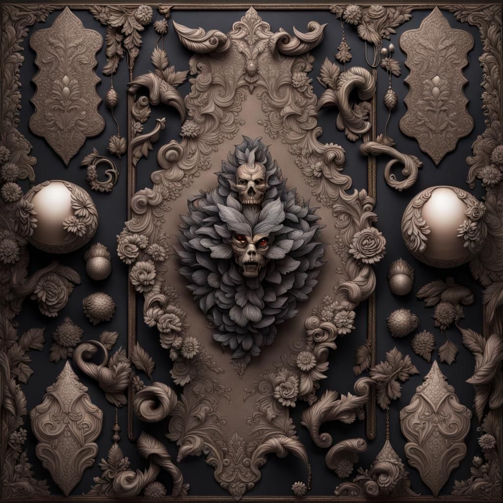 Illuminated Brocade in Steamnouveau Glitchcore Style