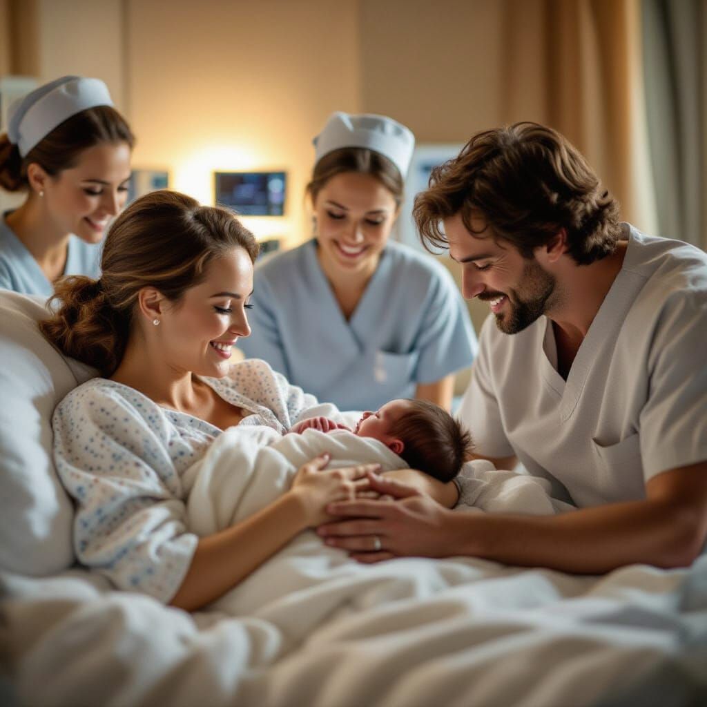 1970s Hospital Birth: A Touching Family Moment