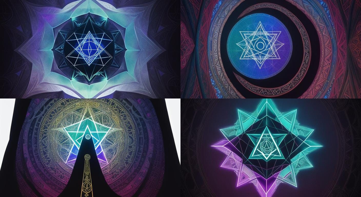 Magical Pentacle Talisman in Gothic Abstract Style