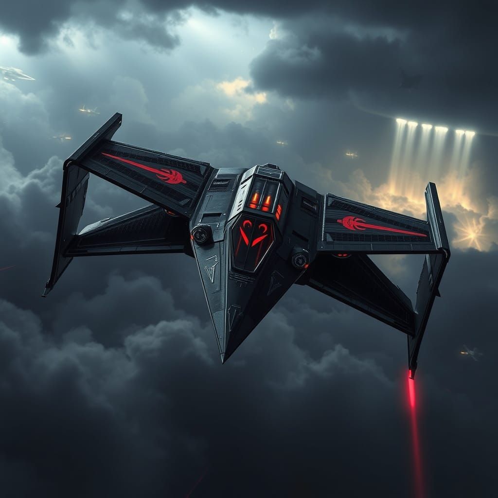 Menacing TIE Revenant Soars Above Stormy Planet