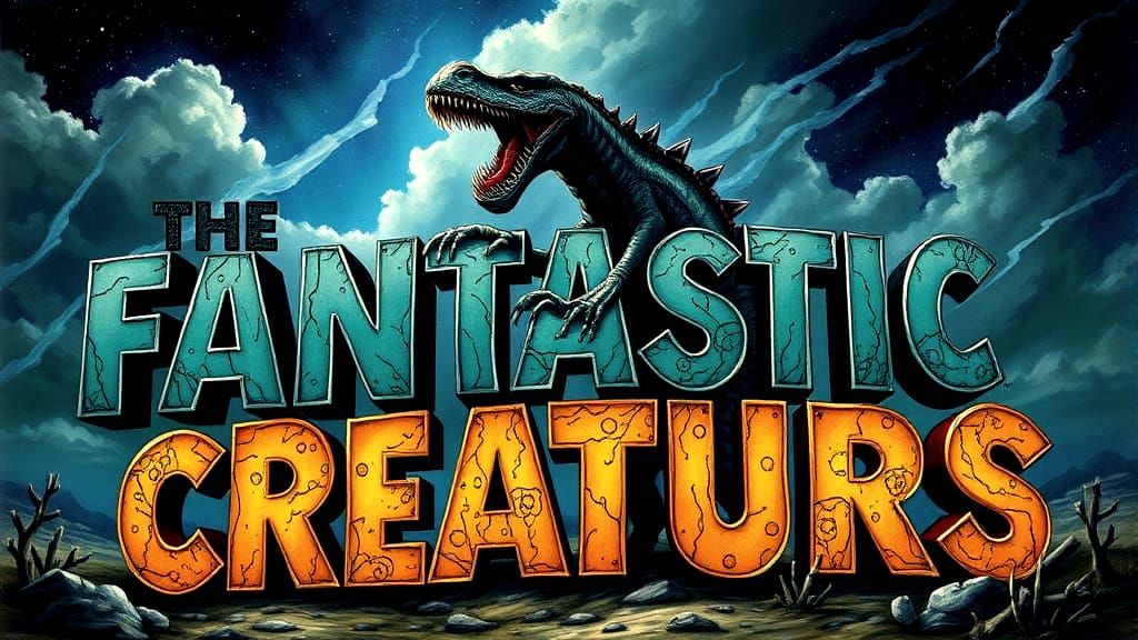 Stylized 3D Letters Spelling Fantastic Creatures