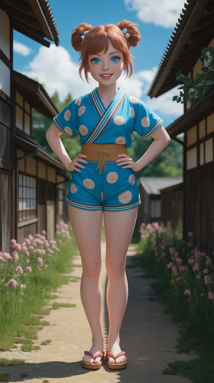 Red-Haired Tomboy in Jinbei: Anime Key Visual