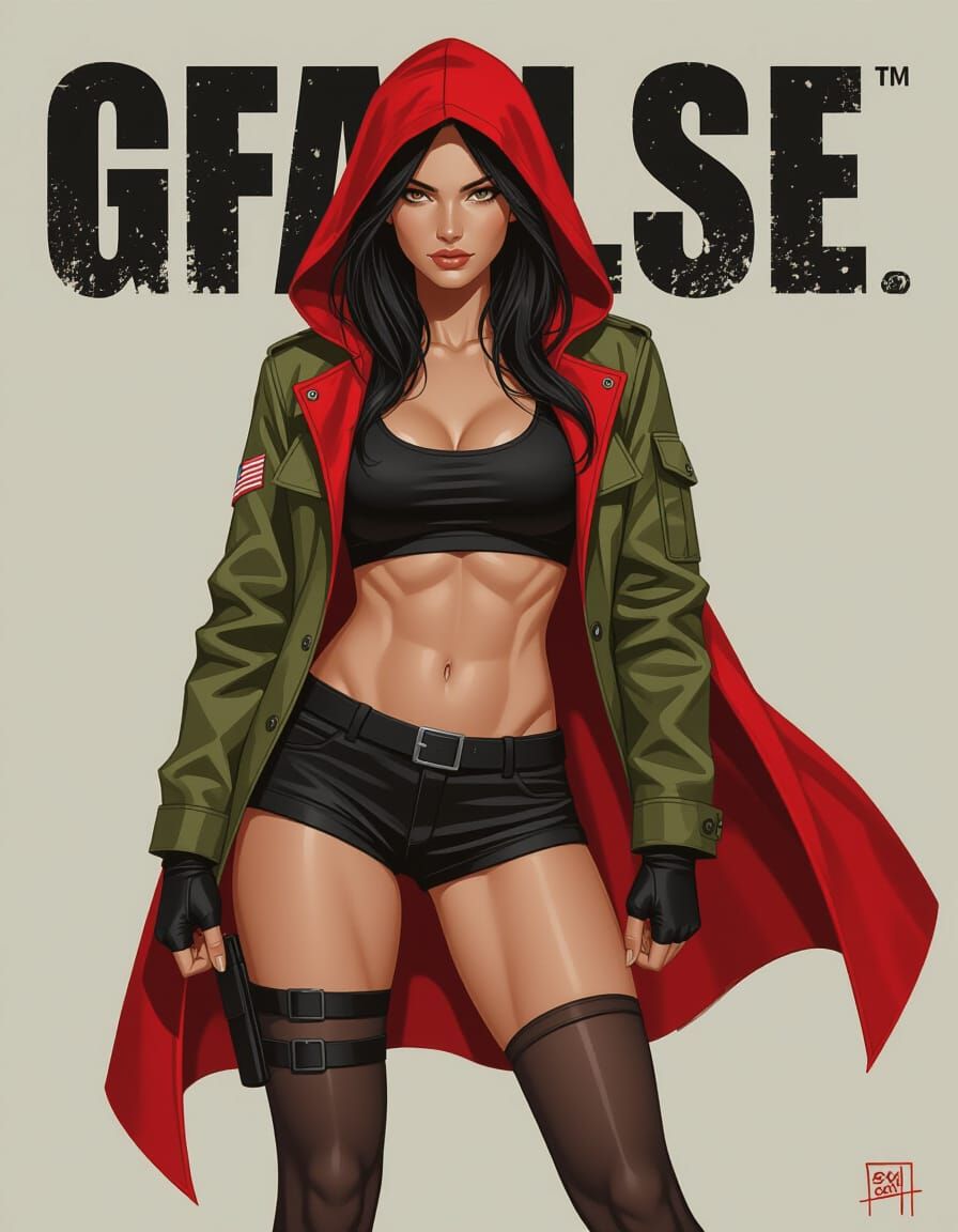 Heroic Woman in Military Gear Digital Art