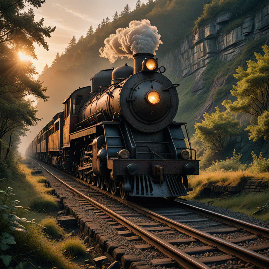 Ethereal Sunset on a Forgotten Railway