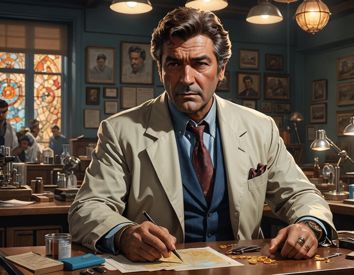 Columbo Asks Questions in Anatomy Lab: Concept Art