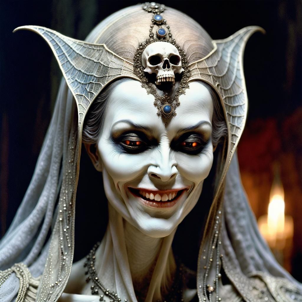 Luminous Smiling Vampire in Baroque Ghost Style