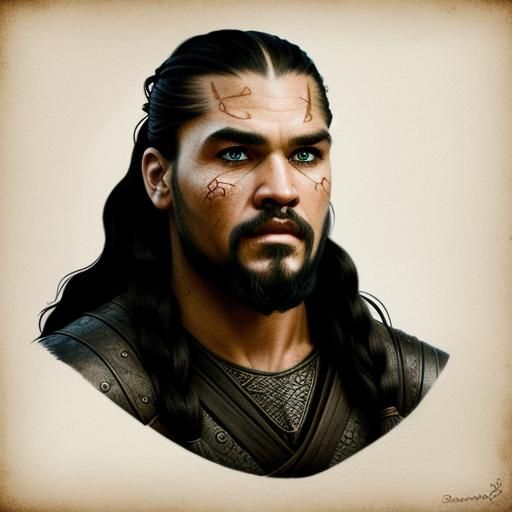 Detailed Drawings of Bearded Character Collage