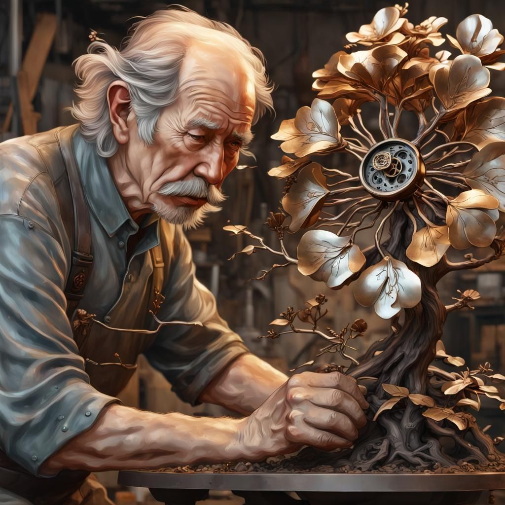 Steampunk Bonsai: Metal Azalea Tree Sculpture