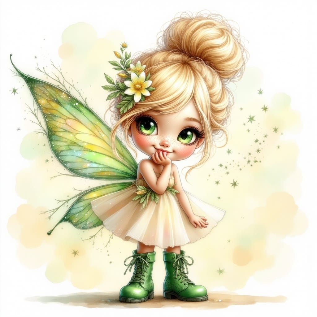 Cute Daisy Fairy Blowing Magical Dust