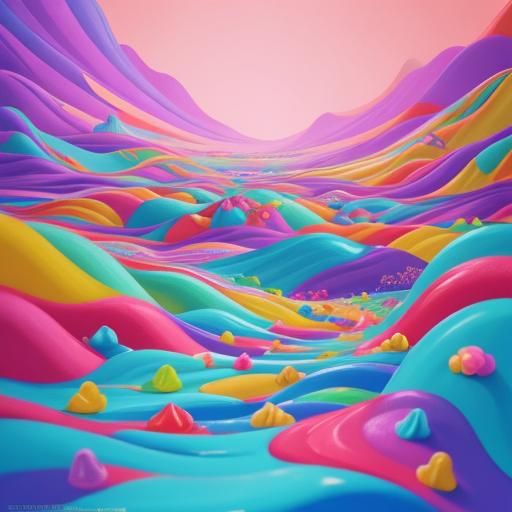 Whimsical Candy Art Fox in Digital Illustration