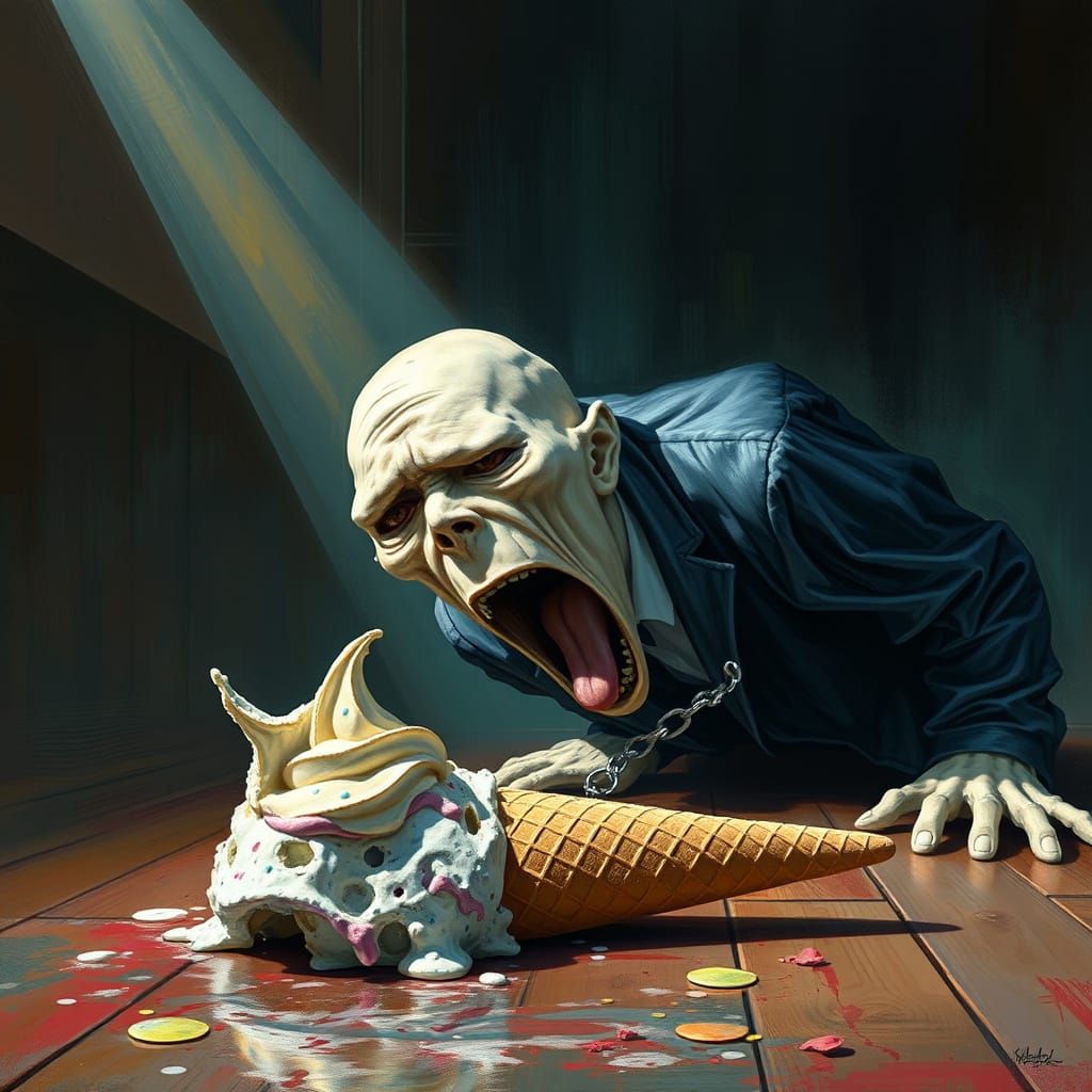 The Scream for splashed ice cream
