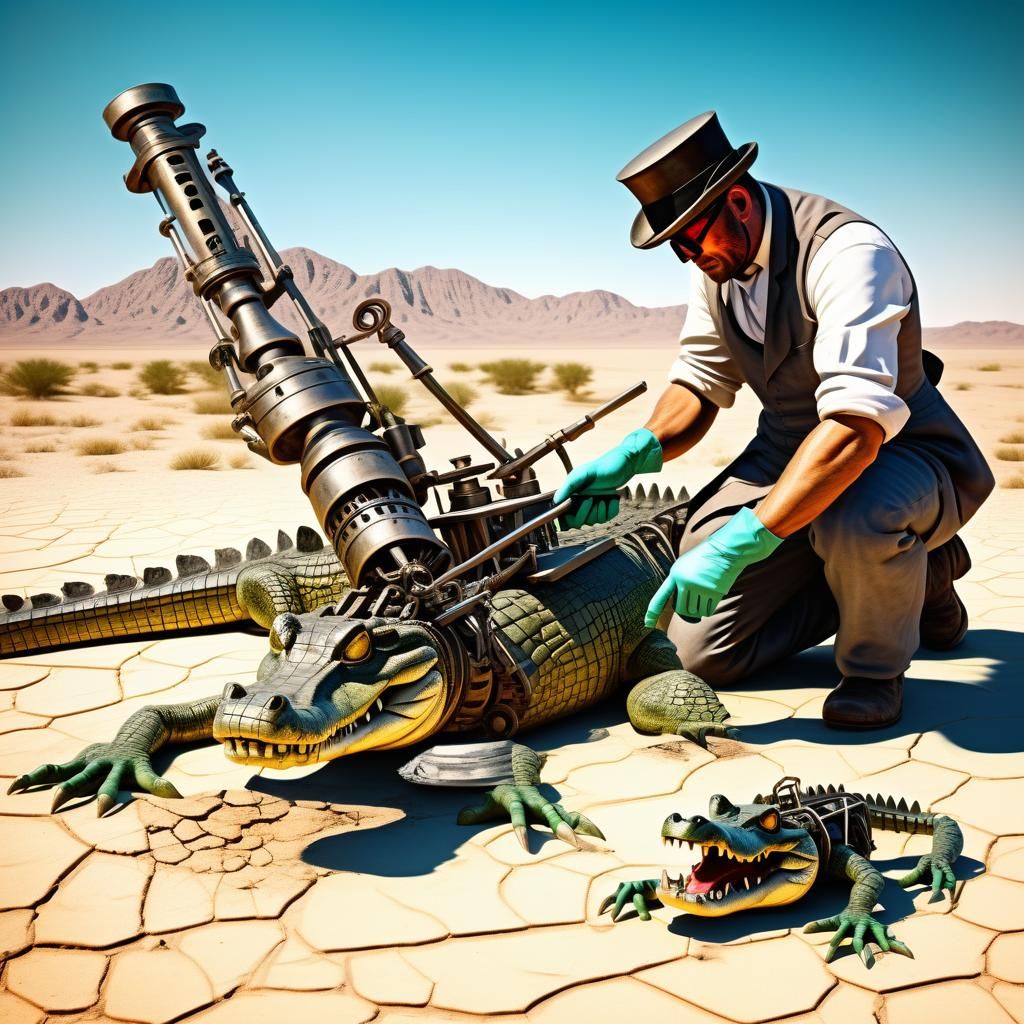 Steampunk Surgeon Performs Alligator Amputation