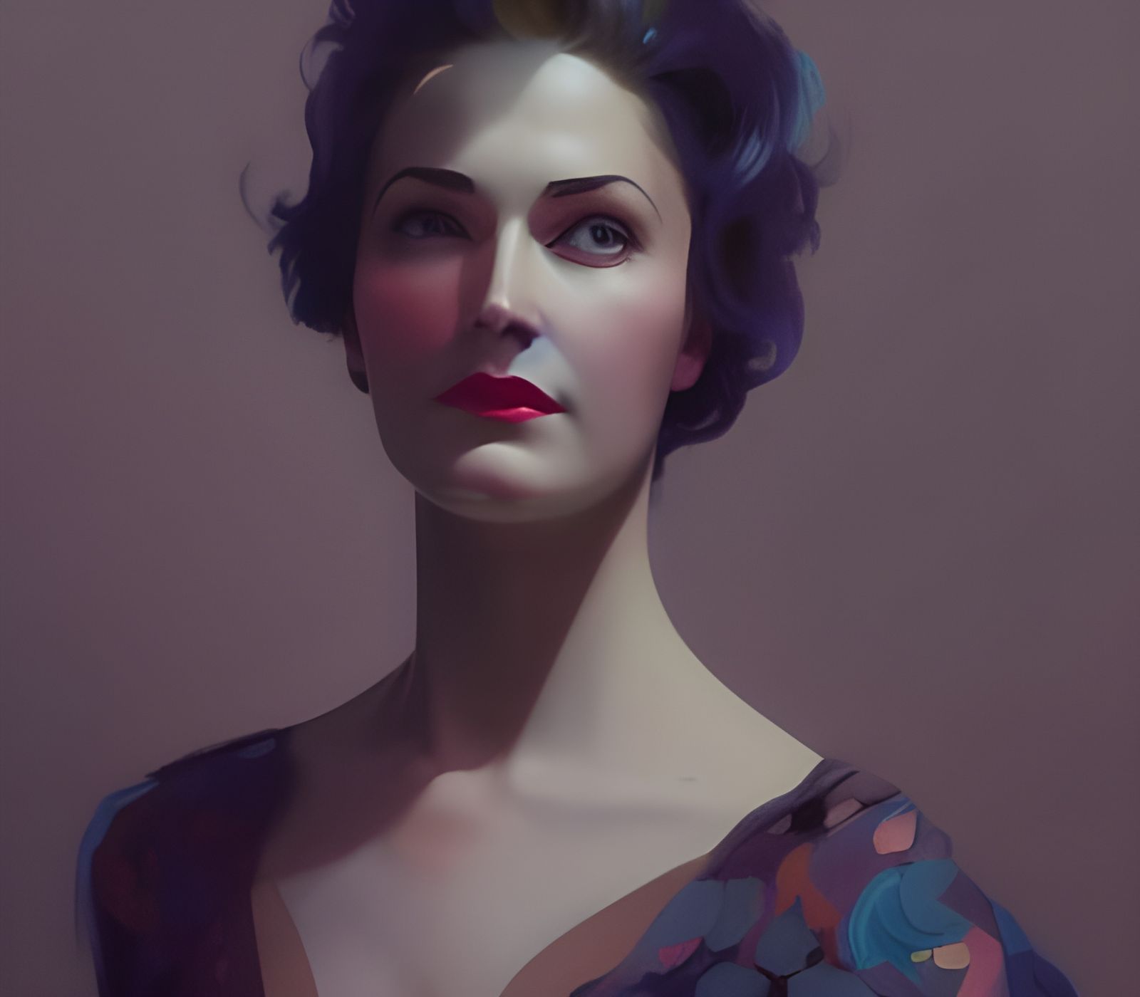1950s Woman Portrait in Hyperdetailed Digital Art