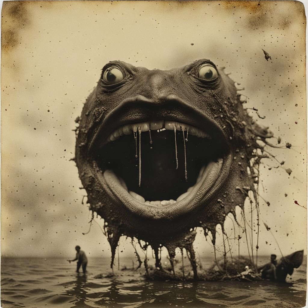 Surreal Opal Hunt Impasse in Vintage Polaroid Style