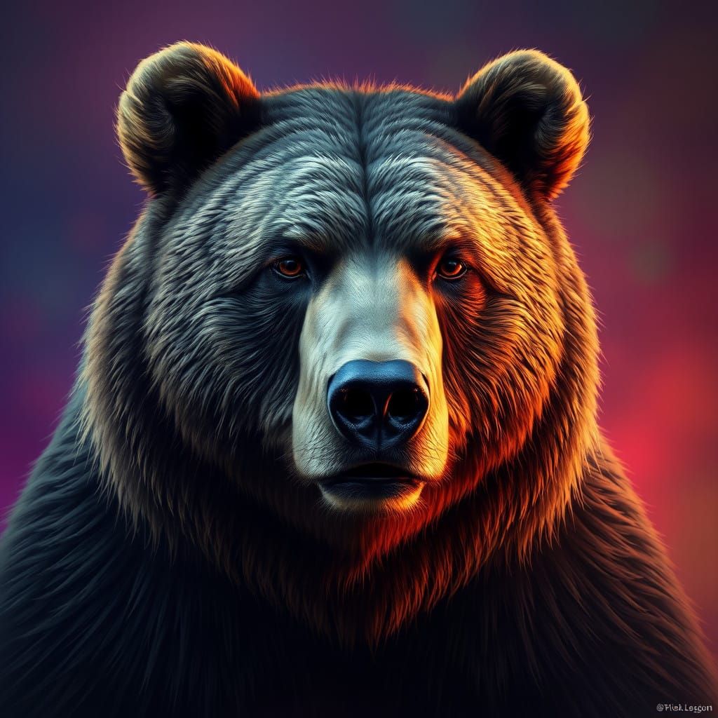Hyperrealistic Portrait of a Majestic Bear