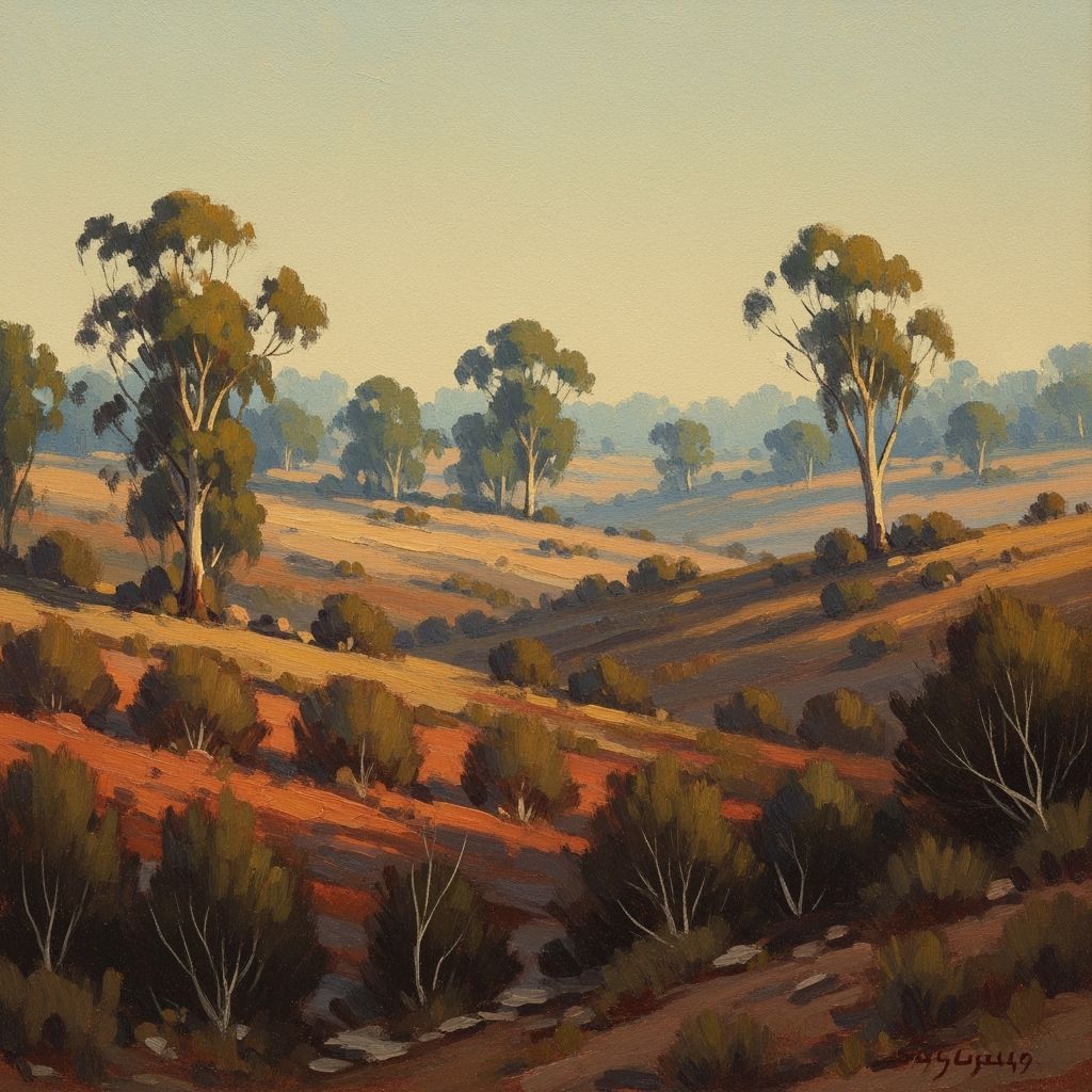 Australian Outback Tonalism Oil Painting