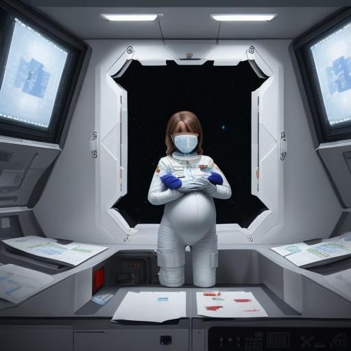Pregnant Doctor in Spacesuit: Origami Papercraft
