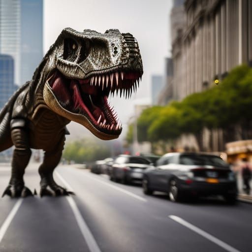 T-Rex in the City: Epic Digital Painting