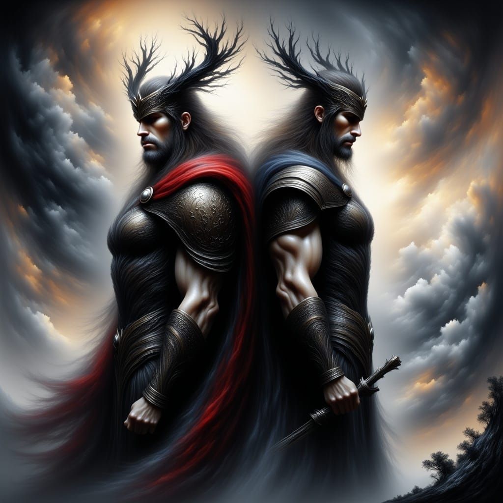 Odin and Thor in Asgard: Stylized 3D Realism