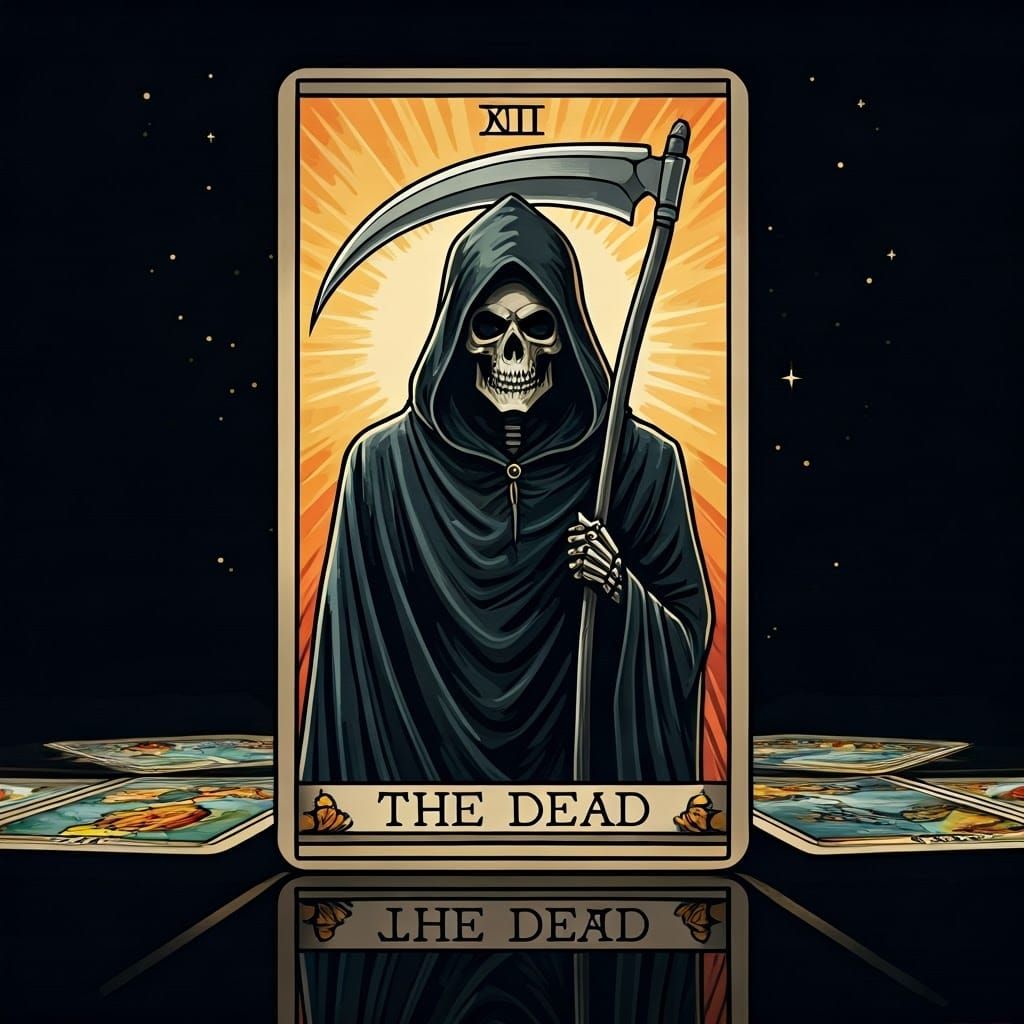 A Clean Ink Oil Airbrush Illustration of a tarot card in Vib...