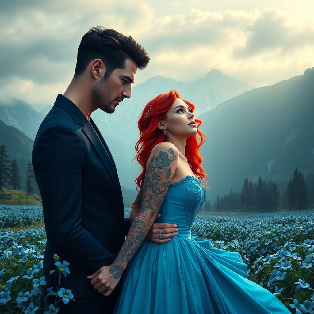 Romantic Moment in a Dreamlike Landscape