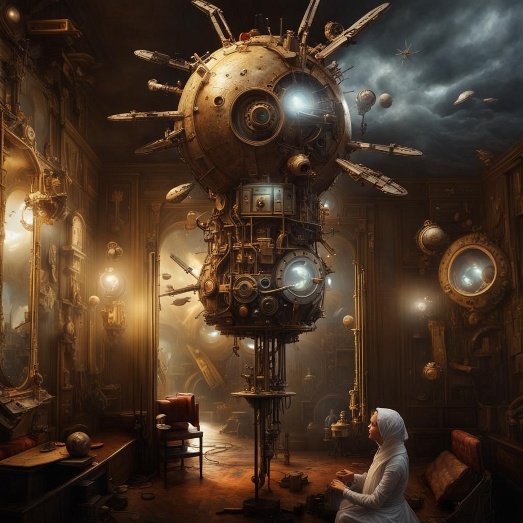 Magical Spaceships Orbit in a Surreal Dreamscape