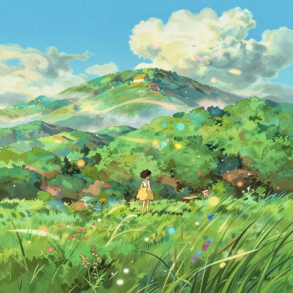 Sublime Anime Landscape Painting with Dreamlike Atmosphere