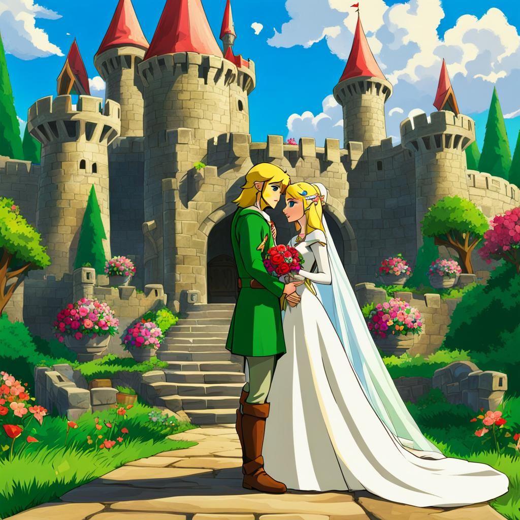 Hyrule Castle Wedding Scene of Link and Zelda