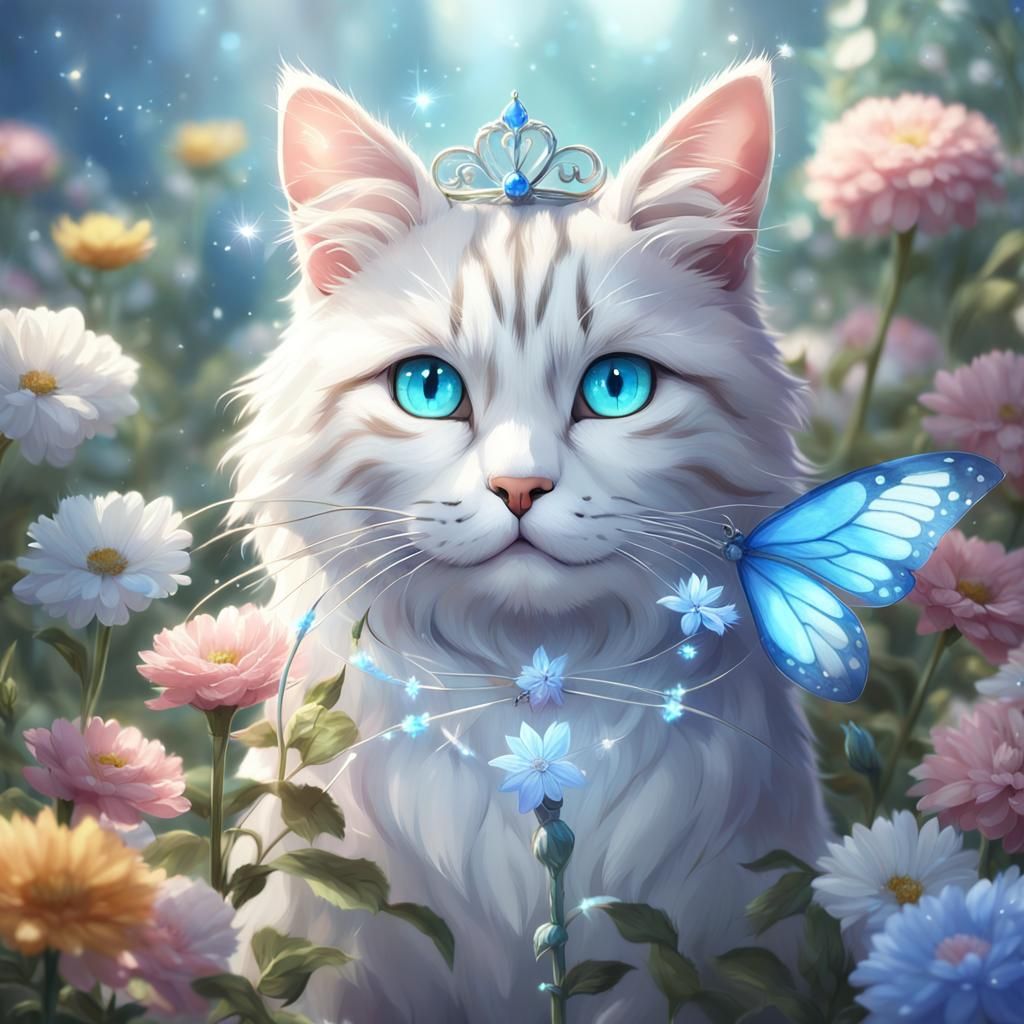 Fairy Cat with Magic Pointer in 3D Anime Art